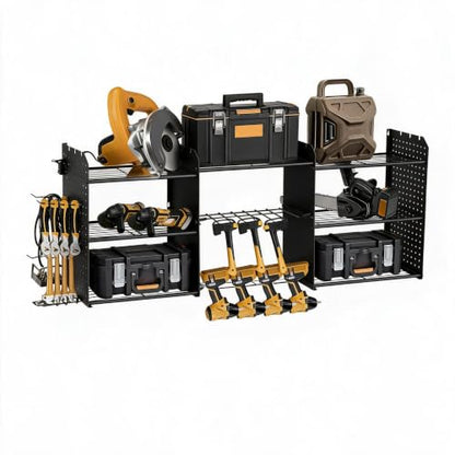 Power Tool Organizer Wall Mount, 3-Layer Heavy-Duty Metal Rack