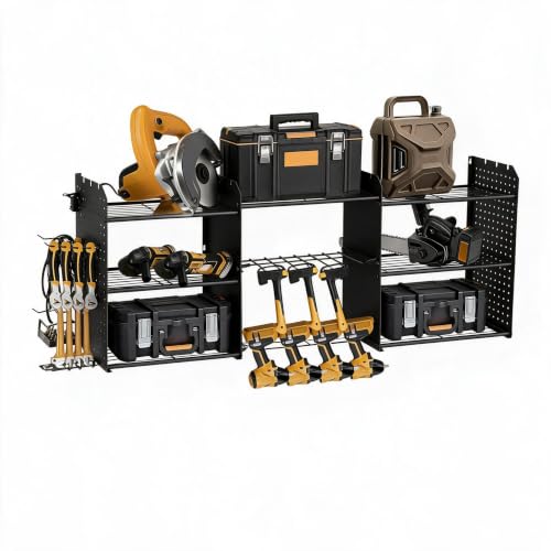 Power Tool Organizer Wall Mount, 3-Layer Heavy-Duty Metal Rack