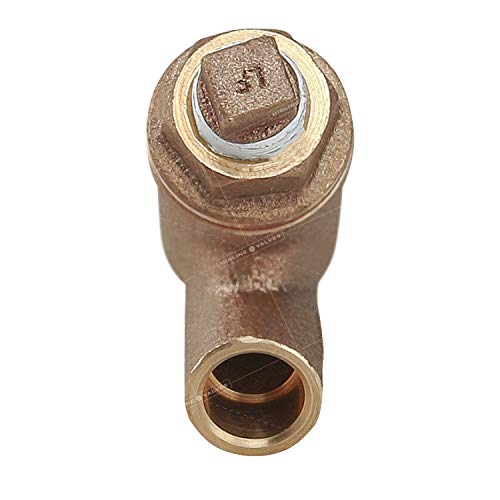 Midline Valve 322D334 Y-Strainer with Stainless Steel Mesh Screen, Pipeline Filter Valve, 1-1/2 in. Sweat, Cast Brass - size: 1-1/2 in., style: Single Pack