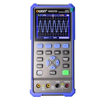 Handheld Lab Oscilloscope Multimeter, 2 Channels, 70MHz Bandwidth, 250MSa/s Sampling Rate, 20000 Counts, 3 in 1 Portable Digital Automotive Oscilloscope, Voltage, Current, Capacitor HDS272S - style: HDS272S