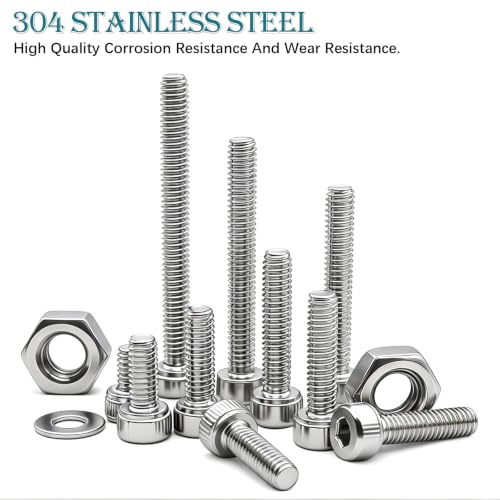 mxuteuk 801PCS M2.5 Screws Assortment Set,M2.5 x 4/6/8/10/12/16/20/25mm M2.5bolts，304 Stainless Steel Hex Socket Head Bolts Nuts Washers Set Suitable for 3D Printer,DIY - size: 801PCS M2.5