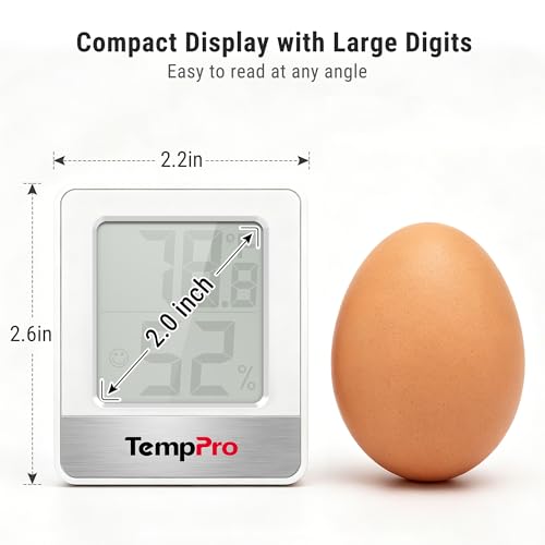 TempPro TempAir Digital Hygrometer Indoor Thermometer - color: White Indoor Thermometer