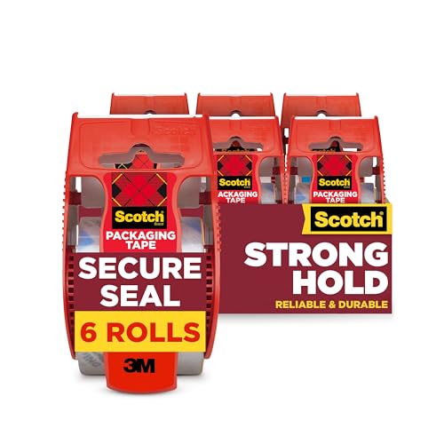Scotch Secure Seal Packing Tape, Ultra Clear, 1.88 in x 800 in., 6 Rolls (Pack of 6) - size: 6 Rolls (Pack of 6)