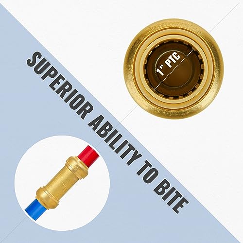 SUNGATOR Check Valve, 1 Inch Push-to-Connect Fittings, 2-Pack, Brass - size: 1 Inch, style: 2 Pack