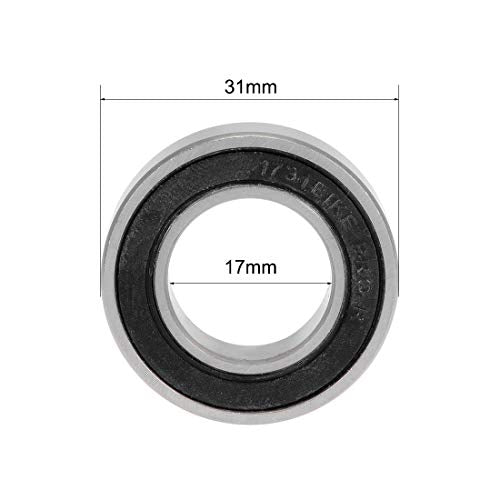 uxcell 173110-2RS Deep Groove Ball Bearings 17mm x 31mm x 10mm Double Sealed Chrome Steel P0(ABEC1) 4pcs - size: 35mmx80mmx21mm