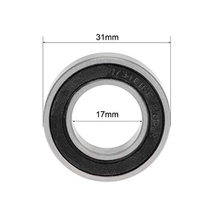 uxcell 173110-2RS Deep Groove Ball Bearings 17mm x 31mm x 10mm Double Sealed Chrome Steel P0(ABEC1) 4pcs - size: 35mmx80mmx21mm