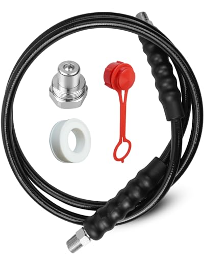 High Pressure Hydraulic Hose, 1/4" ID x 6FT 10000PSI w/CH604 Coupler - color: Black, size: 6FT