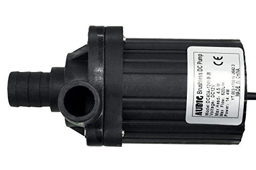 AUBIG DC40A-1245 DC 12V 1.2A 14.4W Brushless Magnetic Drive Centrifugal Submersible Oil Water Mini Pump 620L/H 4.5M/14.7ft - color: Max Flow Rate: 620l/H