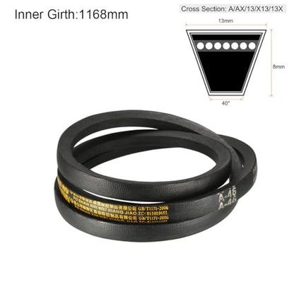 uxcell A46 Drive V-Belts 46" Inner Length 13mm Width 8mm Thick JIS Standard A-Section Rubber Drive Transmission Belt - size: 46"