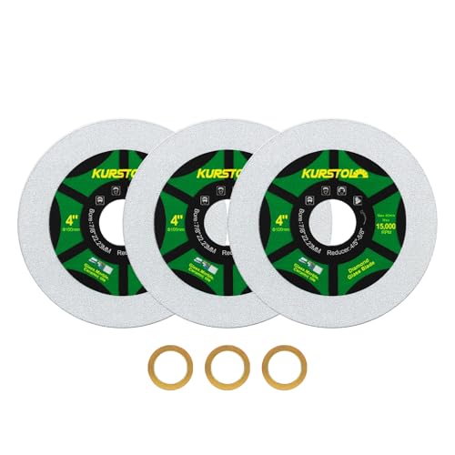 Diamond Glass Cutting Disc - 3pcs 4 Inch(100mm) Ultra-Thin Saw Blade Arbor 22.23-15.875mm for Glass, Jade, Crystal, Wine Bottle, Ceramic Tile - size: 4"(100mm)