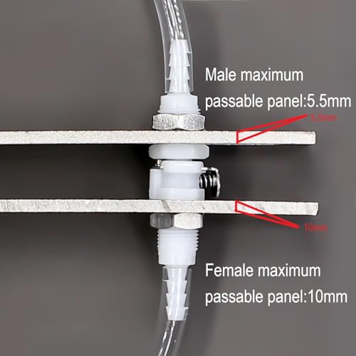 2Pcs 1/8" Plastic Panel Mounting Hose Barb Quick Connector Disconnect - size: 1/8 Inch