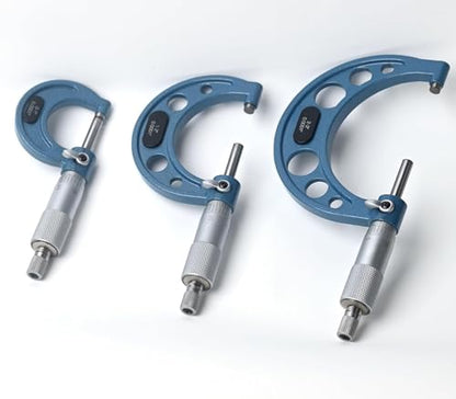 6PCS Outside Micrometer, 6” Micrometer Set, High Precision 0.0001” 0-1"/1-2"/2-3"/3-4"/4-5"/5-6" Machinist Tools, Micrometer Set, with Calibration Standard, Wrench