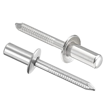 uxcell Blind Rivets, 304 Stainless Steel Pull Rivets Core Decoration Rivets 6.4mm Diameter 14mm Grip Length Close End Silver Tone, 25pcs - size: 6.4mm x 14mm