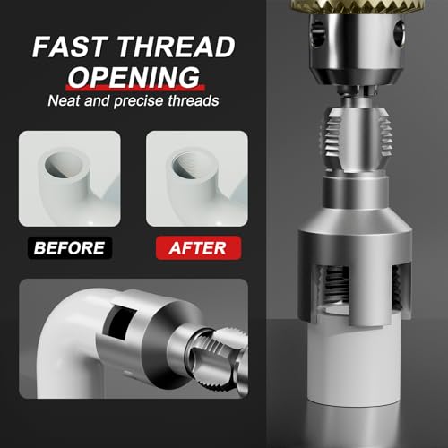 Integrated Internal External Pipe Threading Tool (1/2" 3/4" Dies) - size: 2PCS(1/2"+3/4")
