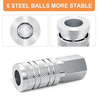 GASHER 2PCS 1/2-Inch Female Quick Connect Air Coupler, 1/2 Basic Flow Industrial Coupler，For Air Compressor Quick Connect Air Hose Fittings Set - size: 1/2" FNPT - 1/2Flow