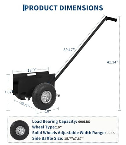 Garvee Panel Dolly with Extended Handle, 660 LBS Capacity - color: Black | 2 Pack