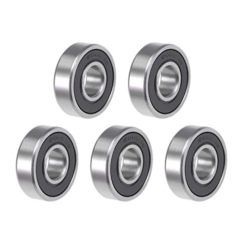 uxcell 6000-2RS Deep Groove Ball Bearing 10x26x8mm Double Sealed ABEC3 5pcs - size: 10mmx26mmx8mm