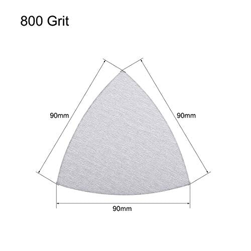 uxcell Triangle Detail Sander Sandpaper Hook and Loop 3-1/2 Inch Sanding Pad White Abrasive 800 Grit 12 Pcs - style: 800 Grit