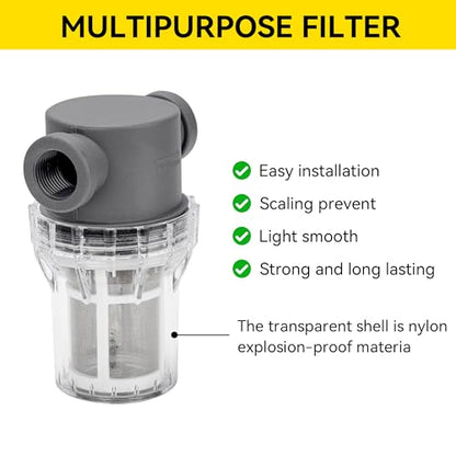 1/2'' Female NPT in-Line Strainer - Garden Hose Filter for High Pressure Washer, Sediment Filter with 60 Mesh Stainless Steel Screen (1/2'' 60 Mesh) - style: 1/2'' 60Mesh