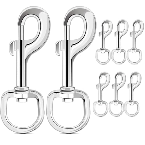 ERKOON Extra Large 4.23 Inch Swivel Eye Bolt Snap Hooks 220Lbs Load Capacity Zinc Alloy Single Ended Flag Clips Heavy Duty Trigger Bolt Hooks (8 Pack) - size: 8 Pack