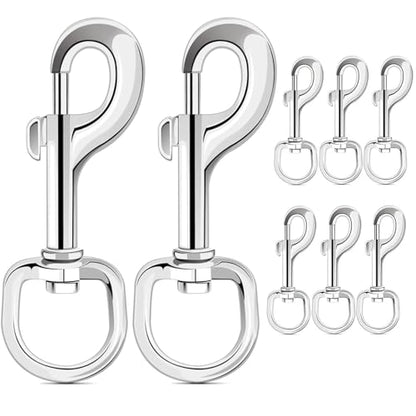 ERKOON Extra Large 4.23 Inch Swivel Eye Bolt Snap Hooks 220Lbs Load Capacity Zinc Alloy Single Ended Flag Clips Heavy Duty Trigger Bolt Hooks (8 Pack) - size: 8 Pack