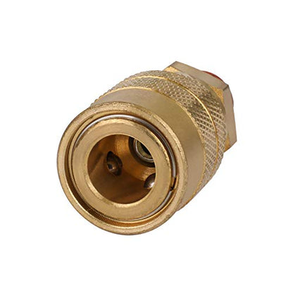 Industrial Air Coupler, 1/4 Inch Body Size, 1/4 Inch NPT Male Threads Size, Brass Air Compressor Hose Fitting