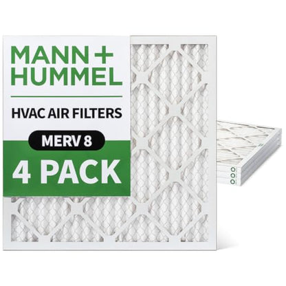 MANN+HUMMEL 12x12x1 MERV 8 Pleated 1" AC Furnace Air Filter. 4 Pack - style: 12 x 12 x 1
