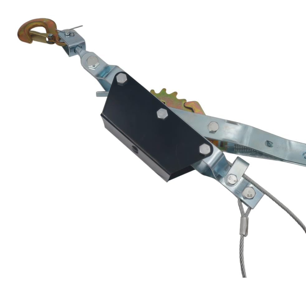 2 Ton Hand Winch Power Puller, 4000 LBS Come Along Cable Puller with Steel Cable & 2 Hooks, Heavy Duty Manual Winch for Towing