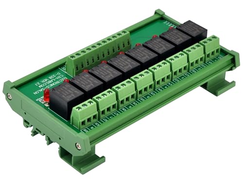 Electronics-Salon DIN Rail Mount 8 SPDT Power Relay Interface Module. (Operating Voltage: DC 24V)