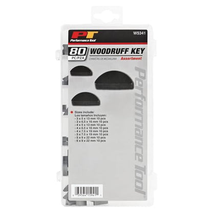 Performance Tool W5341 80-Piece Metric Woodruff Key Assortment Kit