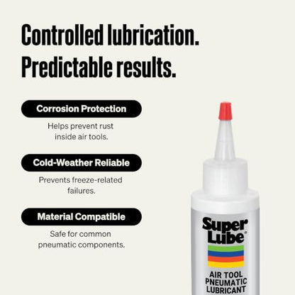 Super Lube 12004 Air Tool Lubricant, 4 oz Bottle, Translucent Clear - size: 4oz Bottle