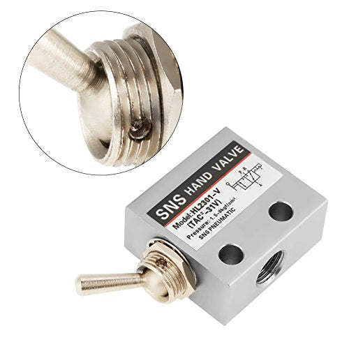 Pneumatic Toggle Valve, 3 Position 2 Port 1/8 Thread