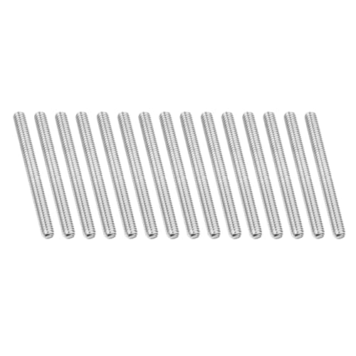 PATIKIL 1/4"-20 UNC 304 Stainless Steel Fully Threaded Rod, 15Pcs 2.8" Length Long Threaded Screw Right Hand Threads All Threaded Rod Studs for Anchoring Bolt, Clamps, Hangers and U-Bolts - size: 1/4"-20 x 2.8"
