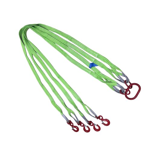 Four Leg Bridle Web Sling 10ft 11023lb Web Slings Belt Type with Hook 3.0 m 5000 kg Light Weight and Flexible Capacity Steel Sling [4leg 5.0t 3m] - size: 10ft 4leg 11023lb
