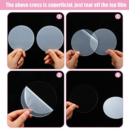 Yalikop 60 Pieces Clear Acrylic Circles 4 Inch Blank Transparent Acrylic Disc Blank Round Circle Plastic Disc Sheet for Wedding Vinyl Project Painting DIY Craft Holiday Ornament