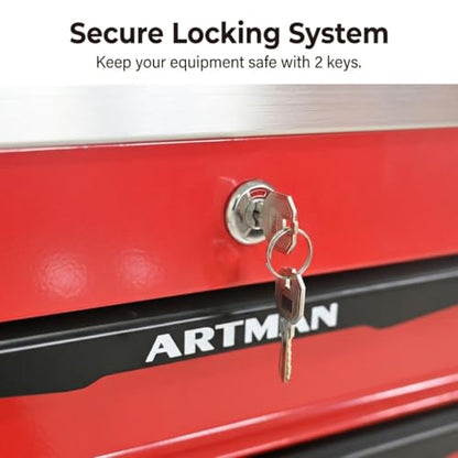 Rolling Tool Chest,Stainless Steel Worktop,Red,6‑Drawer - color: Red, size: 6-Drawers