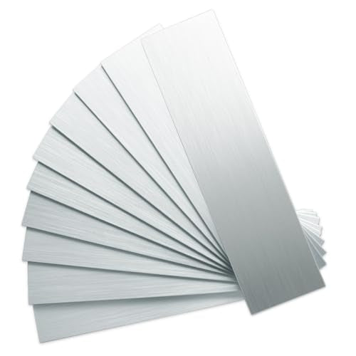 AULIGET 3" x 12" Peel and Stick Backsplash Wall Tiles, PVC Composite Stick on Tiles for Backsplash Kitchen, Bathroom, Laundry Room, Camper, Fireplace (40, Brushed Metal) - color: Brushed Metal, size: 40 Pieces, 3"x12"x0.12"