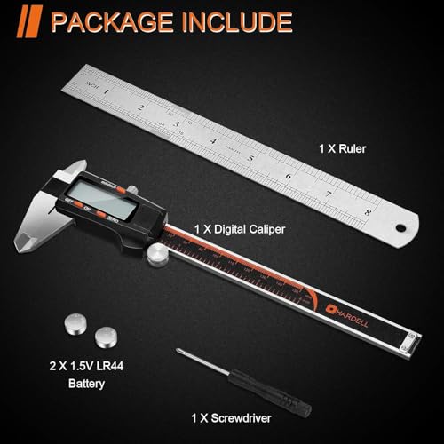 HARDELL Digital Caliper 6 Inch, Large LCD Screen Calipers Measuring Tool - size: 6 Inch