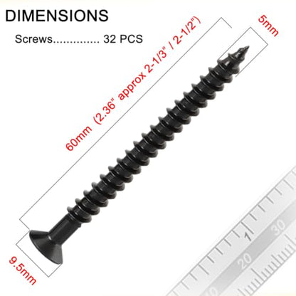 Wood Screws, Flat Head Phillips Self Tapping Screw, #10 x 2-1/2", 32 Pcs - size: #10 x 2-1/2"