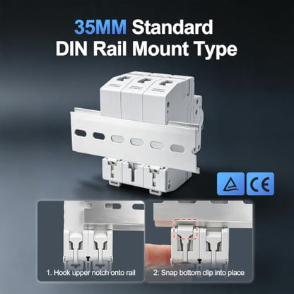 BAOMAIN 2P 20A C-Type MCB,TUV Certified 400VAC 10Kv for AC Home Circuits