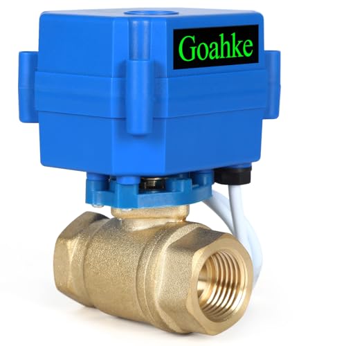 1" Motorized Ball Valve Brass Standard Port, 9-24V AC/DC 2-Wire Auto Return - color: Brass, size: 1 in