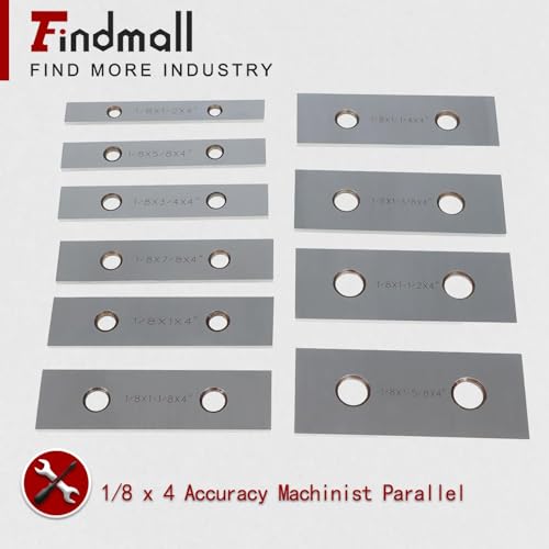 findmall 10 Pair 1/8 x 4 Accuracy Machinist Parallel Block Set 0.0002 Hardened Gage Gauge Tool Blocks Set, Wooden Boxes and Plastic Boxes - size: 10 Pair 1/8 x 4