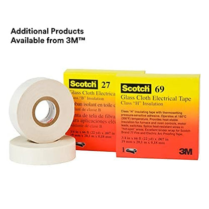 3M Scotch Glass Cloth Electrical Tape 69, 1/2 in x 22 yd, 1 Roll - size: 1/2 in x 66 ft