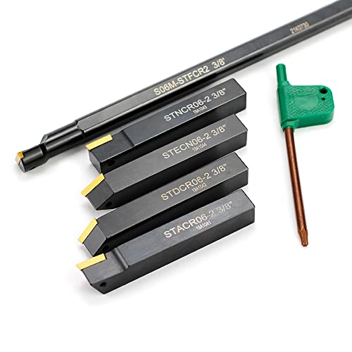 OSCARBIDE 3/8" Shank Lathe Turning Tool Set TCMT21.51 Inserts,5-Piece