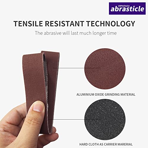 24 Pcs 1/2 x 18 Inch Assorted Aluminum Oxide Sanding Belt,80/120/150 Grit - size: 0.5x18(24pcs)
