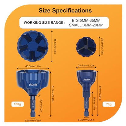 Deburring External Chamfer Tool Set, Tungsten Carbide Chamfering Drill Bit, Deburring Drill Bit, Remove Burr Tools for Fit 1/8"- 1-3/8"(3mm-35mm)