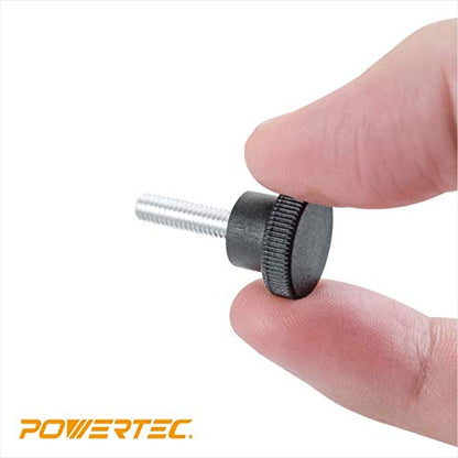 POWERTEC 71610 15mm Screw On Round Knobs, Black, M4 x 15mm Male Thread Knurled Knob for Clamping – 10 Pack - style: M4x15, Round