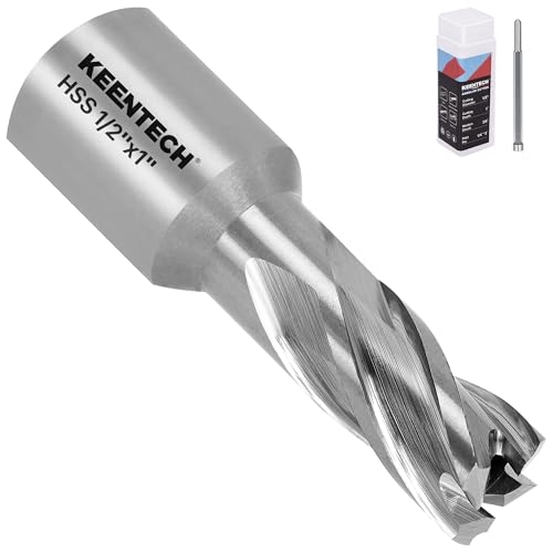 KEENTECH M2AL HSS Annular Cutter,1/2 Inch Diameter x 1 Inch Depth, - size: 1/2" dia, style: 1" depth