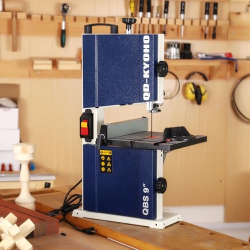 Band Saw, Portable 9-Inch Bandsaw for Woodworking, 2526 FPM Benchtop, 1/3 HP(output), 120 V 2.5-Amp Motor, Band Saws with Cast-Aluminum Worktable with Scale, Steel Bandsaws with Miter Gaug - size: 9inch