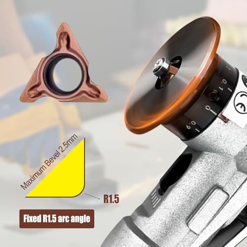 10PCS Carbide Triangle Cutter Heads for Pneumatic Mini Chamfering Tool – Lathe Turning Inserts for Deburring Wood, Metal, Plastic,for Most Mini Beveling Machines (R Angle Blade) - color: R Angle Cutter Heads